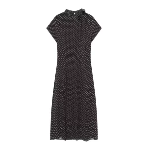 TAOP&ZA Spring Summer Fashion New Women’s Retro Fashionable Polka Dot Short Sleeve Midi Dress with Bow Decoration 4437055