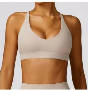 TOPKO High Quality OEM Women’s Frosted Back Yoga Wear Running Shockproof Sports Bra Fitness Vest