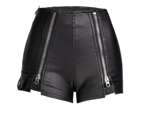 TongRui New Design Summer New Arrival OEM Black Sexy PU Leather Shorts for Women