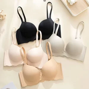 Traceless W type Non slip Underwear Set Women’s Gone Pure Desire Small Chest Gathering One piece Girls’ Bra