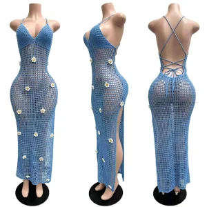Trendy Boutique Fashion Summer Beachwear Sexy Knitted S-2XL Women’s Dresses