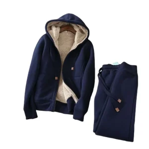 Trendy Plush Thick Casual Women’s Hoodie & Pants Set