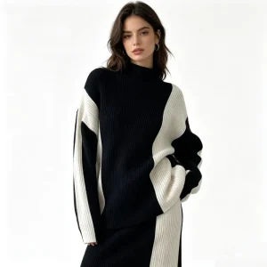 Two Piece Set Plus Size Clothing Winter Tops for Women’s Dress Sweaters Sets Muslim Women Dress
