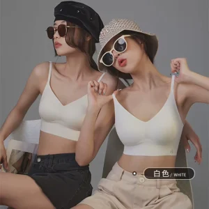 U Shaped Seamless Cross Back Shaping Backless Underwear Summer Thin Women’s Integrated Suspenders Small Chest Push up Bra