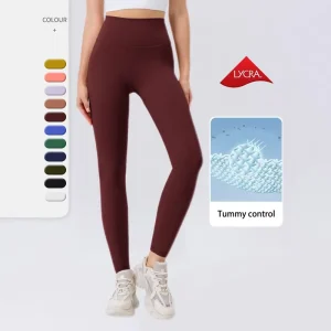 UPF 50+ Tummy Control Gym Tights High Waist Sports Fitness Outfit Breathable Stretchy Butt Lifting Women Yoga Leggings