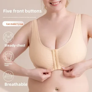 Under Lulu Russia Women’s Front-Closure Wide-Strap Printed Bra Post-Mastectomy Bra For Large Breasts To Look Smaller Underwear