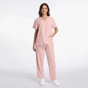 Unisex Nurse Hospital Uniform Comfortable Spandex Blend Scrub Tops And Pants