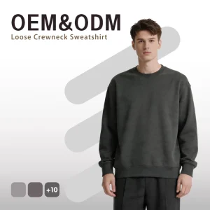 Unisex Oversized Crew Neck Sweatshirt Manufacturer Custom Printed Basic Crew Neck Winter Clothing