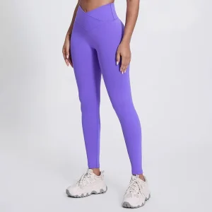 V Cross Style Yoga Leggings for Women High Waist Hip Leggings for Women High Waist Yoga Workout Leggings