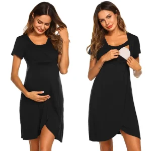 V Neck Maternity Breastfeeding Clothing Pregnant Casual Dress Summer Maternity Dress Ladies
