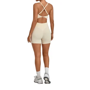V Shape Butt Lifting Women’s Short Romper Adjustable Straps Backless Breathable Tight Yoga Sports Bodysuits Jumpsuits