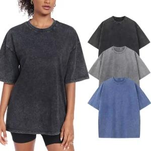 Vintage American Retro Hot Girl Style Short sleeved T shirt Women’s Design Washed Distressed Letters Slimming Top