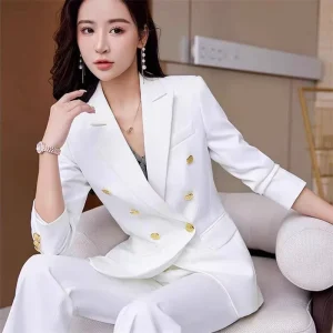 Vintage Slim Fit Women’s Blazer Small Suit Jacket for Spring Autumn Korean Casual Style Business Style for Office Women