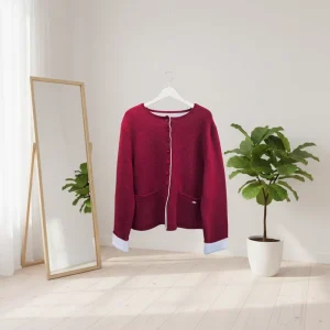 Vintage Winter Women’s Mohair Cardigan Sweater with Character Pattern and Front Logo Option