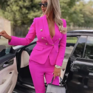 Well-fitted High-quality Women’s Suit Sets for Formal Business Wear Long-style Women’s Suits in Two-piece Sets