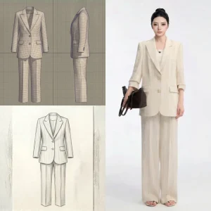 White Formal Suit Set for Female Beauticians High-End Professional Women’s Dress 100% Polyester Breathable Fabric