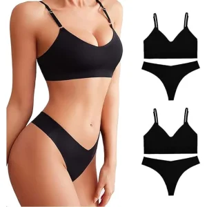 Wholesales Seamless Thong Bra Brief Sets Seamless Sexy Thong Underwear Set Push Up One Pieces Panties Women’s Lingerie Set