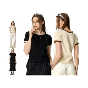 Whosale Cotton Summer Casual Women’s Crop Top Slim Fit Custom logo T shirt Custom Baby Tees Women