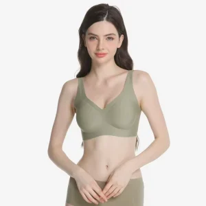 Wide Shoulder Jelly Underwear Soft Latex Women’s Bra Home Comfortable Without Rims