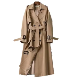 Windbreaker Women’s Mid-length Spring and Autumn New Korean Version Popular British Wind Coat Women