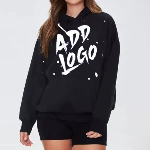 Winter Cotton polyester Plus Size Women’s Hoodies & Sweatshirts Fleece Hoodie with Silk Screen Printing