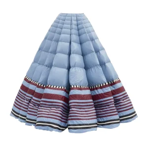 Winter Down Puff Print Long Skirt Elegant Party Dress Women’s Skirt