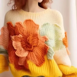 Winter Fashion Oversized Handmade Girls Knitted Sweater Women Custom Design Clothing Women’s Sweaters for Women