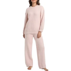 Winter Ladies 2 Piece Lounge Wear Set Long Sleeve Pajama Set 100% Polyester Fleece Loungewear Homewear