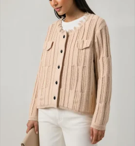 Winter Long Sleeve Crew Neck Single Breasted Women’s Cardigans Sweater