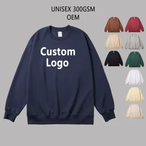 Winter Plain Cotton Blank Thick Unisex Sports Jumpers Crewneck Sweatshirt Custom Men’s Oversized Hoodies