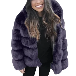 Winter Plus Size Women’s Faux Fur Coat Jacket