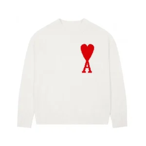 Winter Pullover Sweater for Women Knitted with Love Letter Pattern Streetwear Style Cotton Front Logo