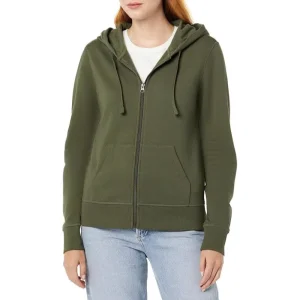 Winter Trendy Women’s Full-Zip Sweatshirt Solid Color Hooded Plus Size Sweatshirt