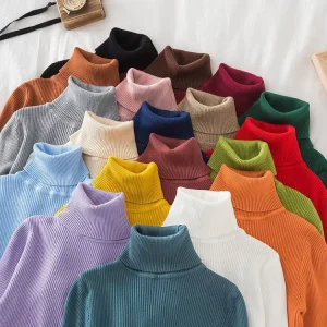 Winter Turtle Neck Women Sweater Knitted Pullover Turtleneck Sweaters Ladies Sweater Women Tops