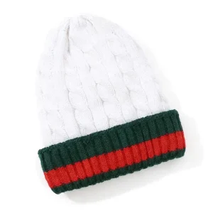 Winter Warm Custom Logo Knit Hats Pullover Hat With Lining For Women Twist Velvet Beanie