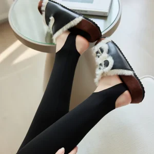 Winter Warm Stretch Fleece Lined Leggings Women’s Nylon Ribbed Yoga Pants Thick Thermal Sporty Mid Waist Tights Full Length