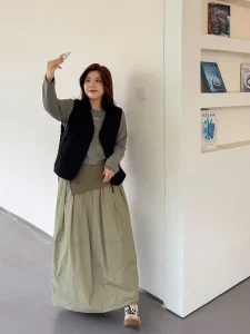 Winter Windproof and Warm Thickened Lightweight Two piece Skirt Large Size Women’s Skirt