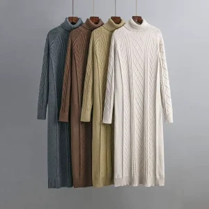 Winter Women’s Sweaters Casual Customized Knitted Sweater Dress Women Clothing
