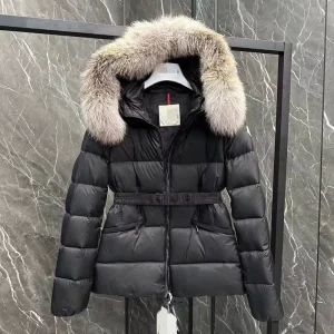 Winter Women’s Waterproof Stand Collar Short Waist-Cinching Down Jacket White Goose Pearl Glossy No-Wash Coat Slim