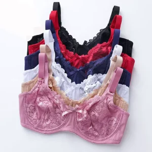 Woman Bra E Cup Woman Big Size Bra Set 6 Color As Pictures Underwire Sexy Push up Adjustable Support Breathable Lace