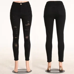 Woman Jeans Washing High Waist Denim Jeans Casual Woven Softener Ladies Skin Jeans Full Length