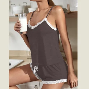 Woman Loungewear Ladies 2 Pieces Set Night Wears Women’s Sleepwear Pajamas Two Piece Sets