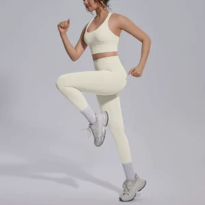 Women Activewear 2 Pieces Gym Cross Strap Sports Bra Peach Butt Fitness Shorts Yoga Clothing Sets High Waist Hip Lifting Leggings