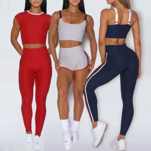 Women Activewear Set Womens Sportswear Set Color Blocking High Elastic Sports Yoga Set Wear Gym Sports