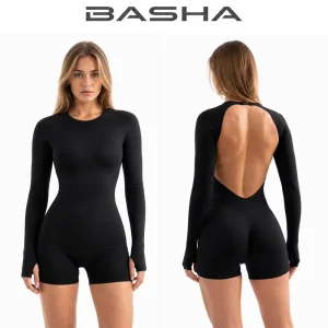 Women Backless Sculpting Yoga Jumpsuit Butt Lift One Piece Bodysuit Activewear