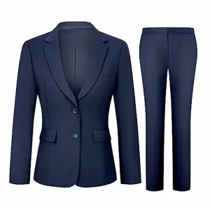 Women Blazer and Pants Set Two Button Long Sleeve Solid Color Office Lady Formal Wear OEM ODM