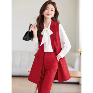 Women Casual Elegant Suit Business Office Suit Women’s Formal 3-piece Set