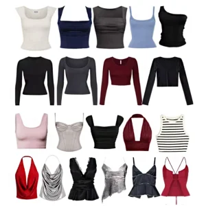 Women Clothing Manufacture Custom Logo Designer Tops Summer Sexy Slim Fit Crop Top
