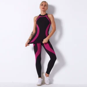 Women Clothing Sets 2 Pieces Yoga Set Gym Sports Fitness Activewear Suit
