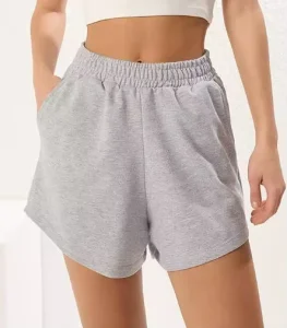 Women Cotton Boxer Shorts Knit Shorts Elastic Waist Relaxed Fit Casual Sweat Shorts for Daily Loungewear